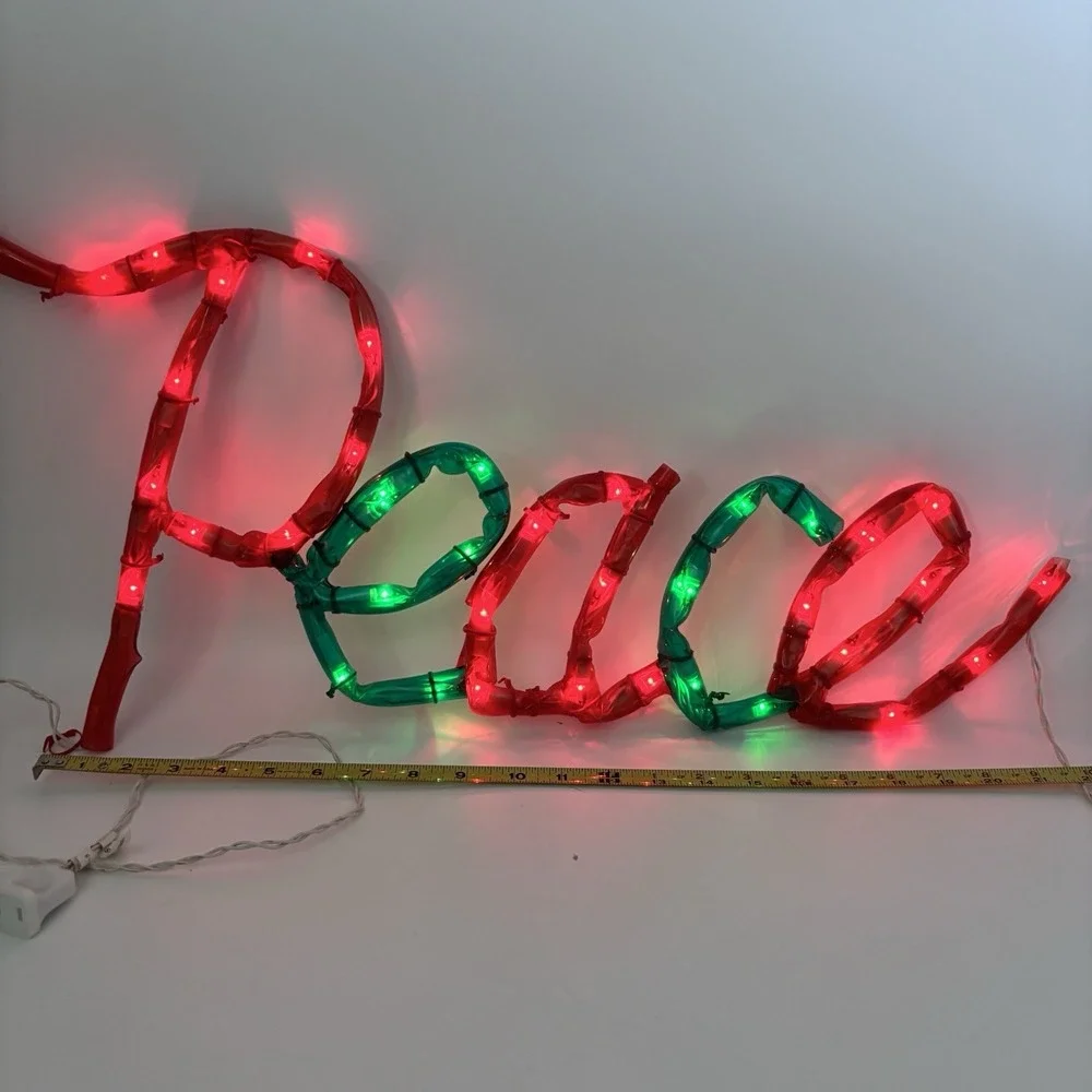 Vintage Mr. Christmas Mini Light Sculpture Peace 1993‎ 13x24 Indoor Outdoor